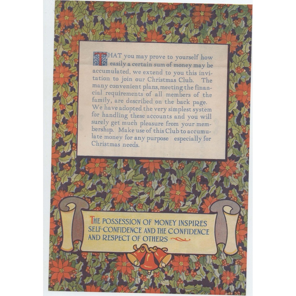 Vintage First National Bank Malta Illinois Christmas Club Savings Pamphlet VG+ - Picture 3 of 3